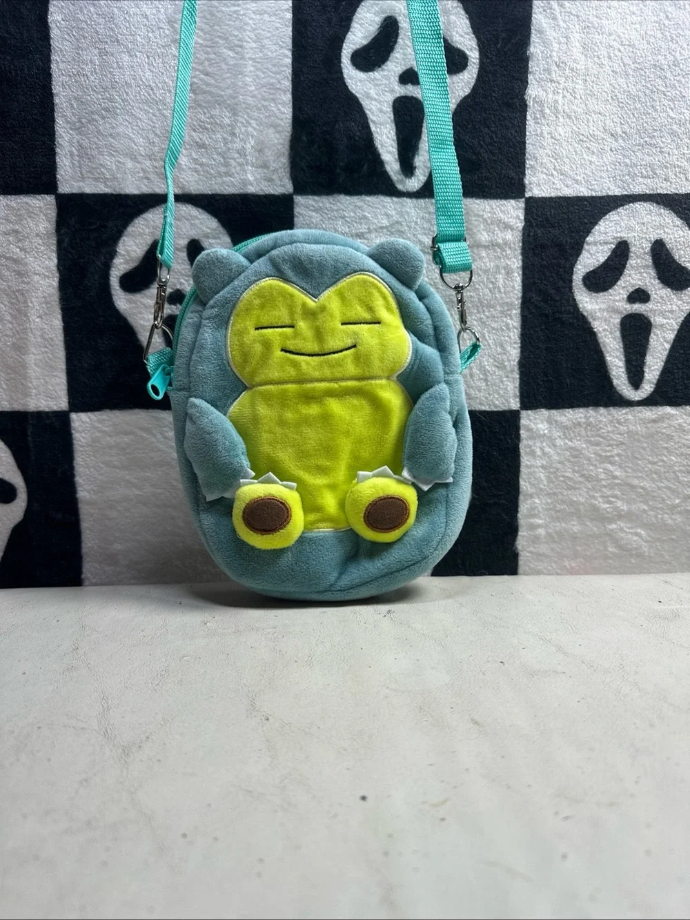 Pokémon Snorlax Crossbody Bag in Teal and Lime